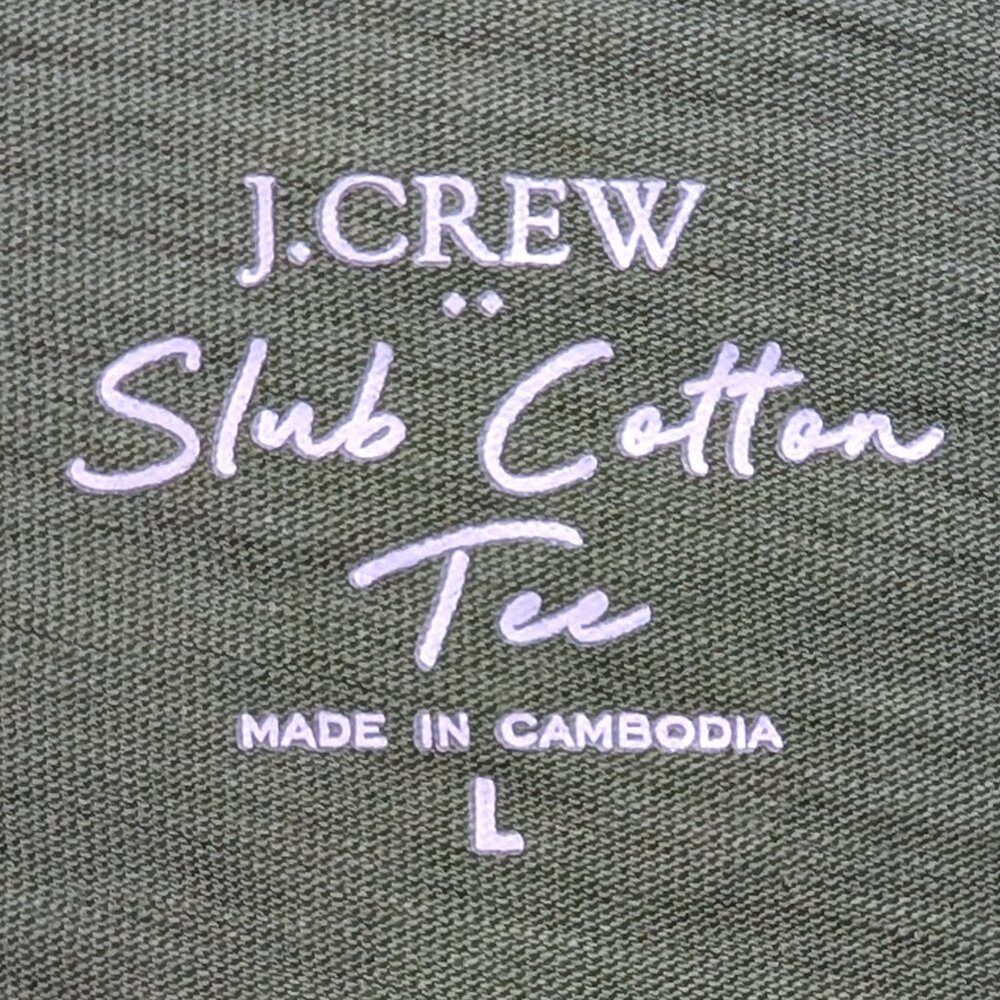 J. Crew Factory Vintage Slub Cotton V-Neck Tee in Moss - Picture 2 of 11